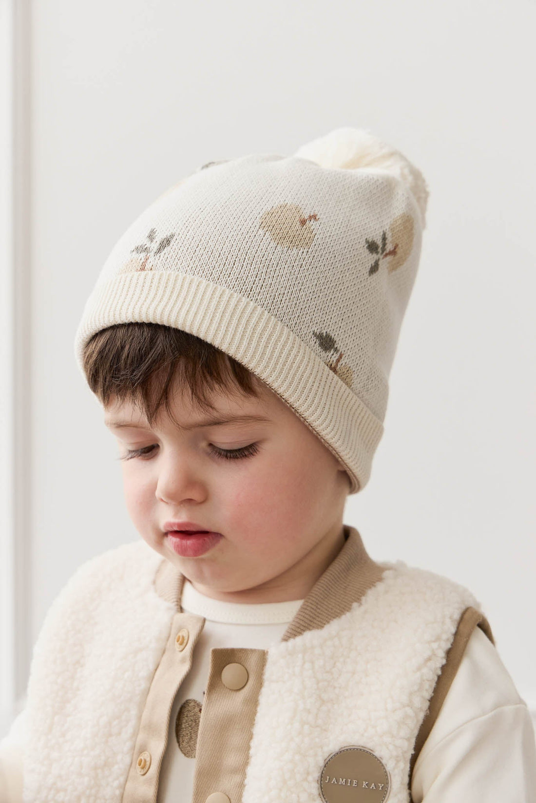 Ethan Hat - Jacquard Fresh Apple Tofu Childrens Hat from Jamie Kay USA