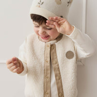 Jody Sherpa Vest - Natural/Cashew Childrens Vest from Jamie Kay USA