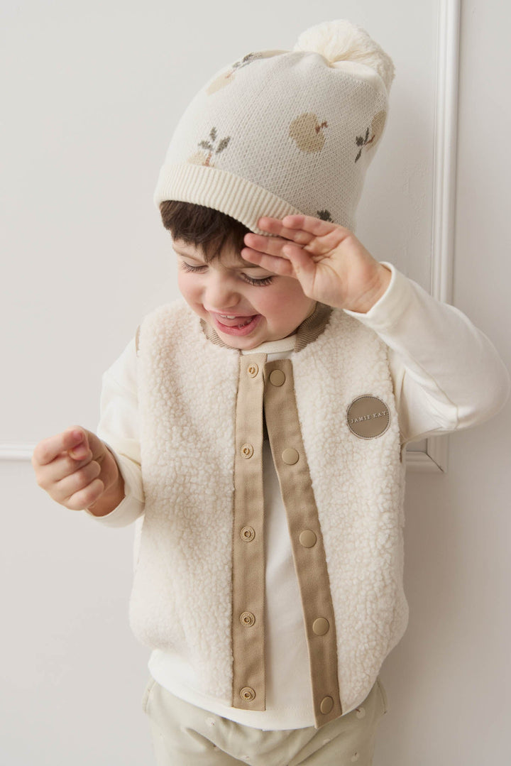 Jody Sherpa Vest - Natural/Cashew Childrens Vest from Jamie Kay USA