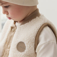 Jody Sherpa Vest - Natural/Cashew Childrens Vest from Jamie Kay USA