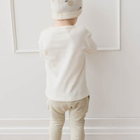 Pima Cotton Arnold Long Sleeve Top - Parchment Fresh Apple Childrens Top from Jamie Kay USA