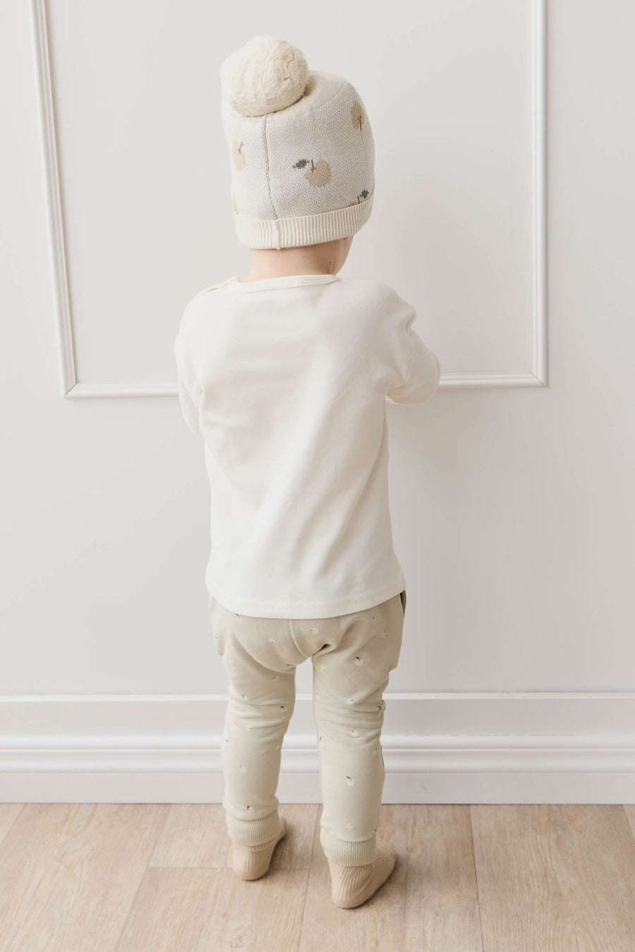 Pima Cotton Arnold Long Sleeve Top - Parchment Fresh Apple Childrens Top from Jamie Kay USA