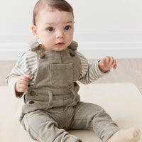 Pima Cotton Arnold Long Sleeve Top - Narrow Stripe Moss/Cloud Childrens Top from Jamie Kay USA