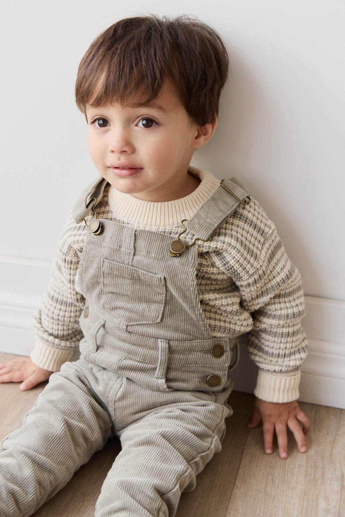 Leon Jumper - Harvest Stripe Moss/Cassava Childrens Jumper from Jamie Kay USA