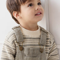 Leon Jumper - Harvest Stripe Moss/Cassava Childrens Jumper from Jamie Kay USA