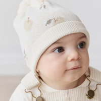 Ethan Hat - Jacquard Fresh Apple Tofu Childrens Hat from Jamie Kay USA