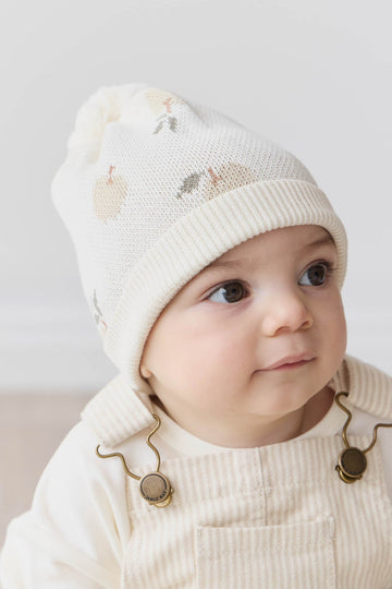 Ethan Hat - Jacquard Fresh Apple Tofu Childrens Hat from Jamie Kay USA