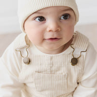 Jordie Overall - Fine Stripe Biscuit/Cloud Childrens Overall from Jamie Kay USA