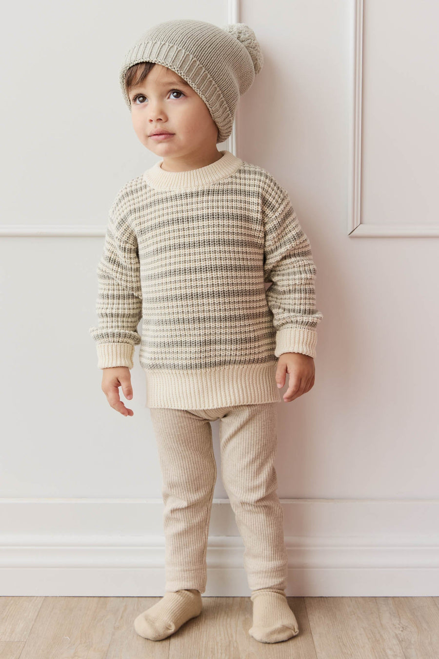 Organic Cotton Modal Everyday Legging - Biscuit Marle Childrens Legging from Jamie Kay USA