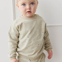 Organic Cotton Damien Sweatshirt - Fresh Apples Abbey Medium Childrens Sweatshirting from Jamie Kay USA