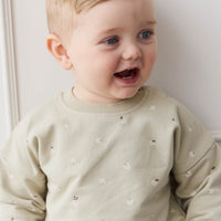 Organic Cotton Damien Sweatshirt - Fresh Apples Abbey Medium Childrens Sweatshirting from Jamie Kay USA