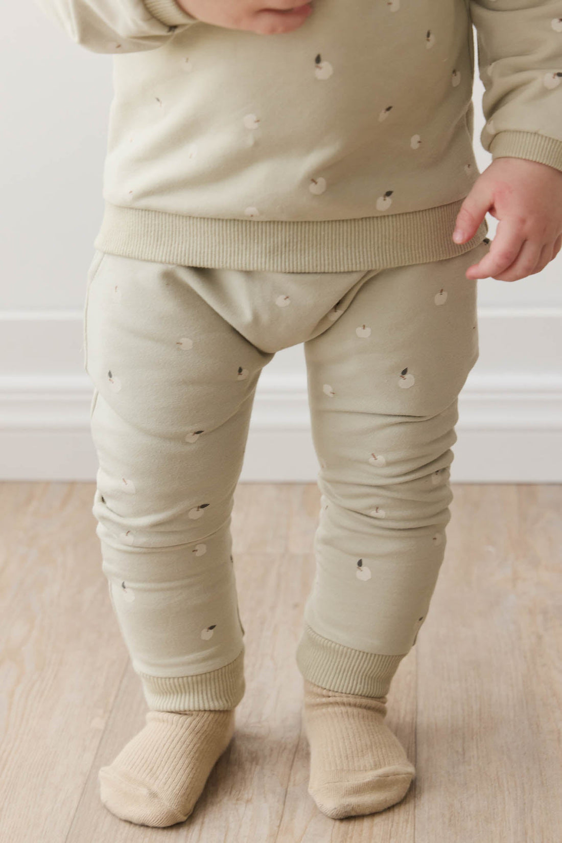 Organic Cotton Morgan Track Pant - Fresh Apples Abbey Medium Childrens Pant from Jamie Kay USA