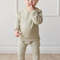 Organic Cotton Damien Sweatshirt - Fresh Apples Abbey Medium Childrens Sweatshirting from Jamie Kay USA