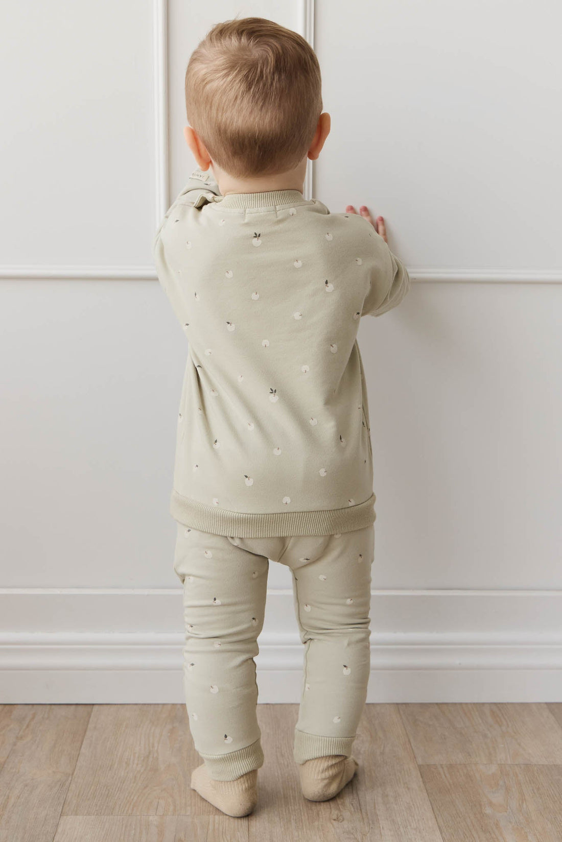 Organic Cotton Damien Sweatshirt - Fresh Apples Abbey Medium Childrens Sweatshirting from Jamie Kay USA