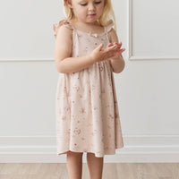 Organic Cotton Gracelyn Dress - Petite Fleur Soft Peony Childrens Dress from Jamie Kay USA