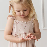 Organic Cotton Gracelyn Dress - Petite Fleur Soft Peony Childrens Dress from Jamie Kay USA