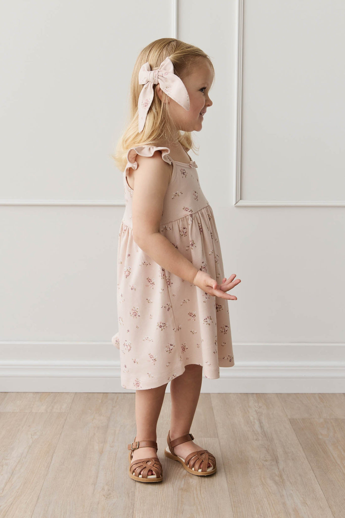 Organic Cotton Bow - Petite Fleur Soft Peony Childrens Bow from Jamie Kay USA