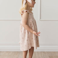 Organic Cotton Bow - Petite Fleur Soft Peony Childrens Bow from Jamie Kay USA