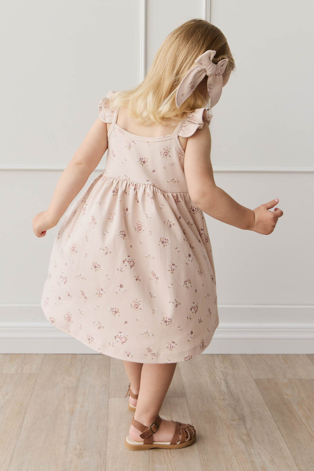 Organic Cotton Gracelyn Dress - Petite Fleur Soft Peony Childrens Dress from Jamie Kay USA