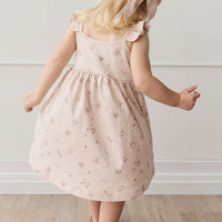 Organic Cotton Gracelyn Dress - Petite Fleur Soft Peony Childrens Dress from Jamie Kay USA