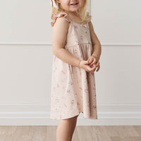 Organic Cotton Gracelyn Dress - Petite Fleur Soft Peony Childrens Dress from Jamie Kay USA