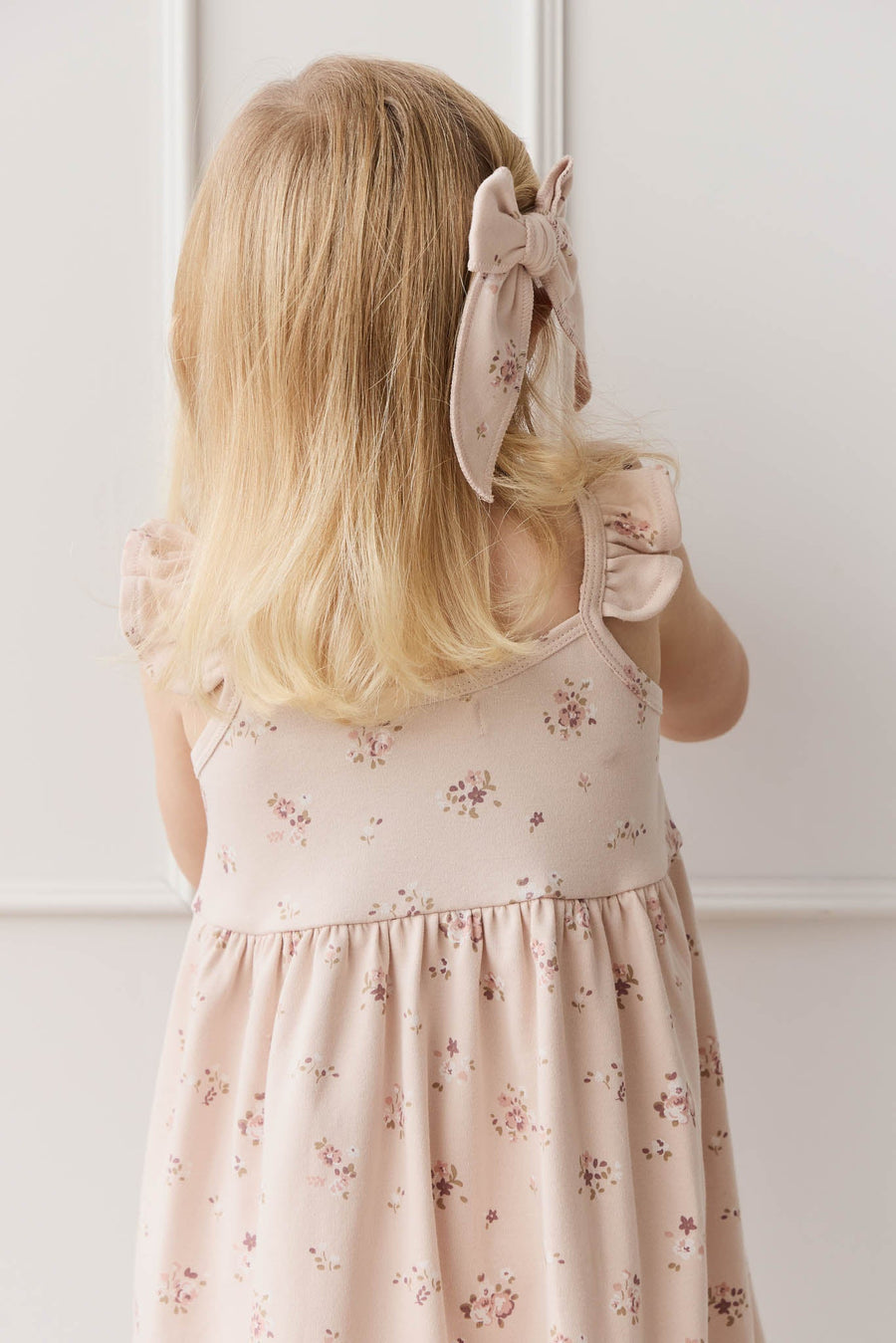 Organic Cotton Gracelyn Dress - Petite Fleur Soft Peony Childrens Dress from Jamie Kay USA