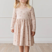 Organic Cotton Tallulah Dress - Petite Fleur Soft Peony Childrens Dress from Jamie Kay USA