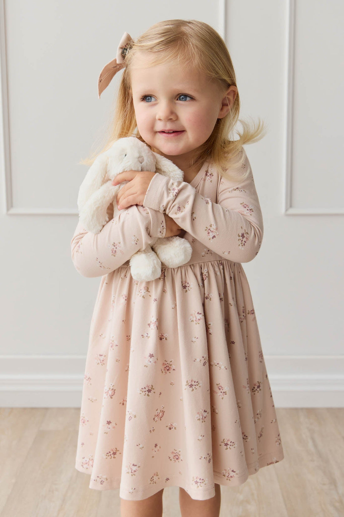 Organic Cotton Tallulah Dress - Petite Fleur Soft Peony Childrens Dress from Jamie Kay USA