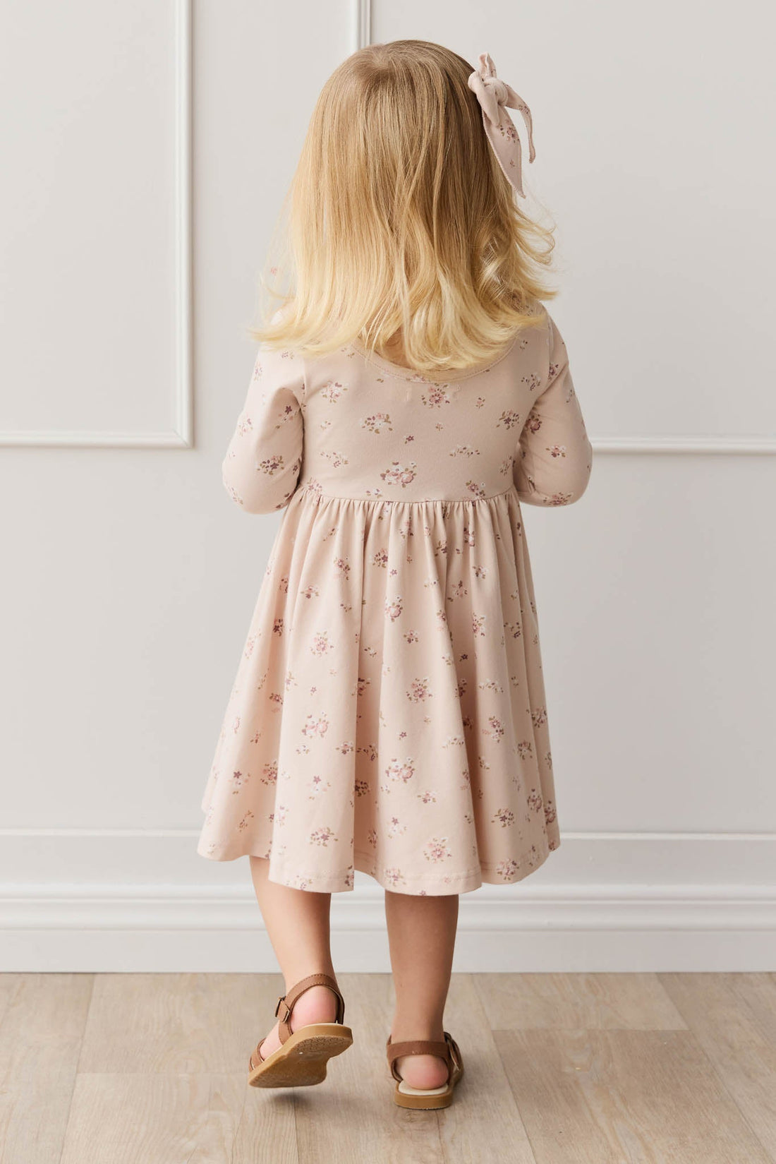 Organic Cotton Tallulah Dress - Petite Fleur Soft Peony Childrens Dress from Jamie Kay USA