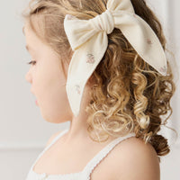 Organic Cotton Bow - Meredith Egret Childrens Bow from Jamie Kay USA