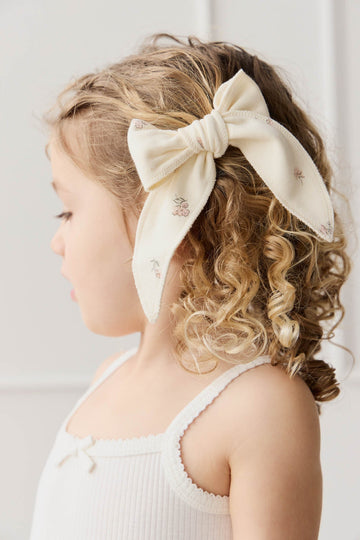 Organic Cotton Bow - Meredith Egret Childrens Bow from Jamie Kay USA