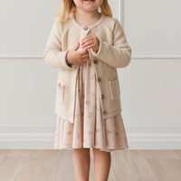 Organic Cotton Tallulah Dress - Petite Fleur Soft Peony Childrens Dress from Jamie Kay USA