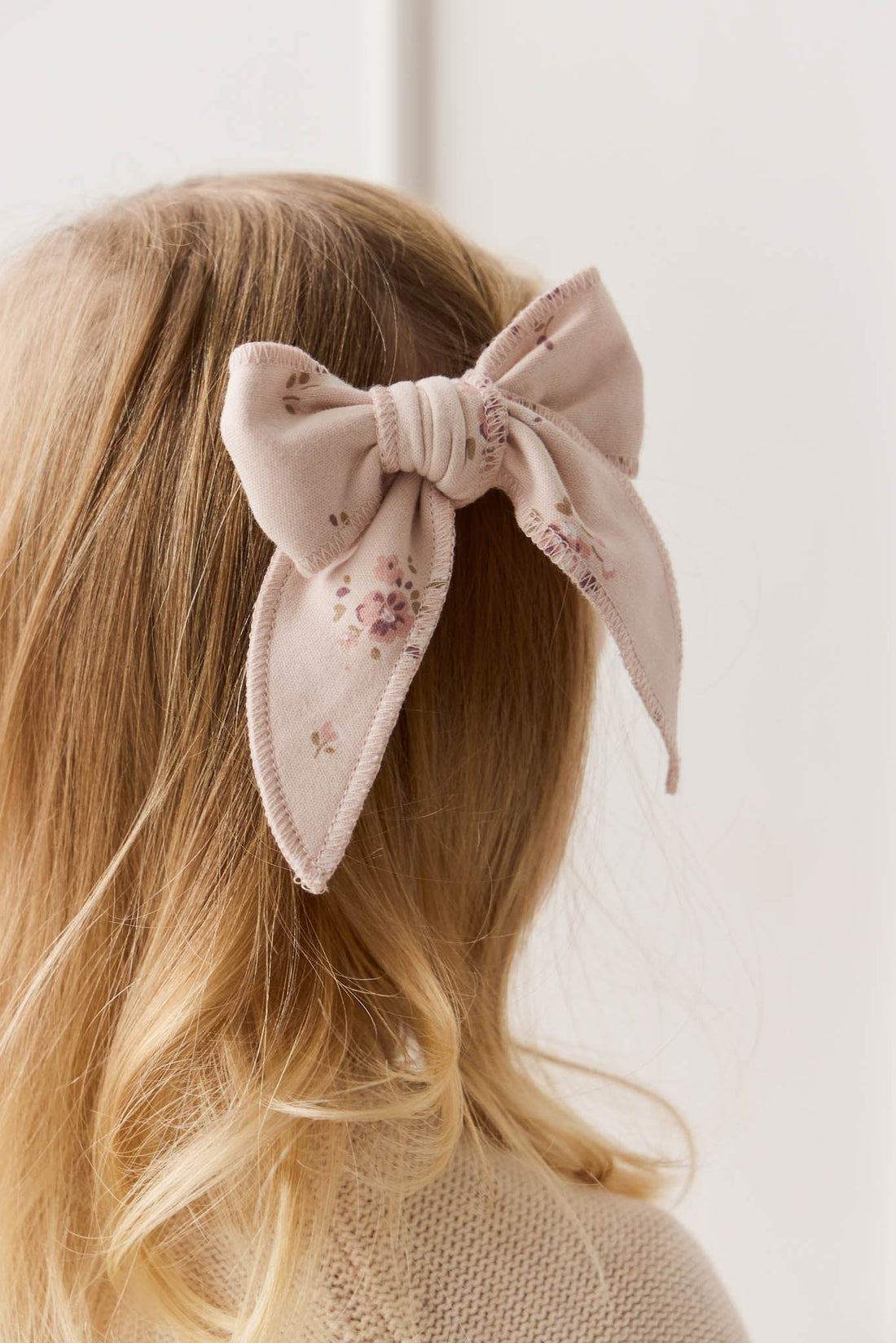 Organic Cotton Bow - Petite Fleur Soft Peony Childrens Bow from Jamie Kay USA