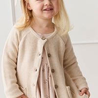 Aude Cardigan - Light Oatmeal Marle Childrens Cardigan from Jamie Kay USA