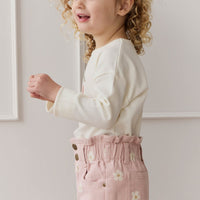 Pima Cotton Arnold Long Sleeve Top - Parchment Petite Cherry Childrens Top from Jamie Kay USA