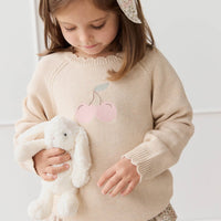 Audrey Jumper - Oatmeal Marle Cherry Love Childrens Jumper from Jamie Kay USA