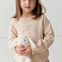 Audrey Jumper - Oatmeal Marle Cherry Love Childrens Jumper from Jamie Kay USA