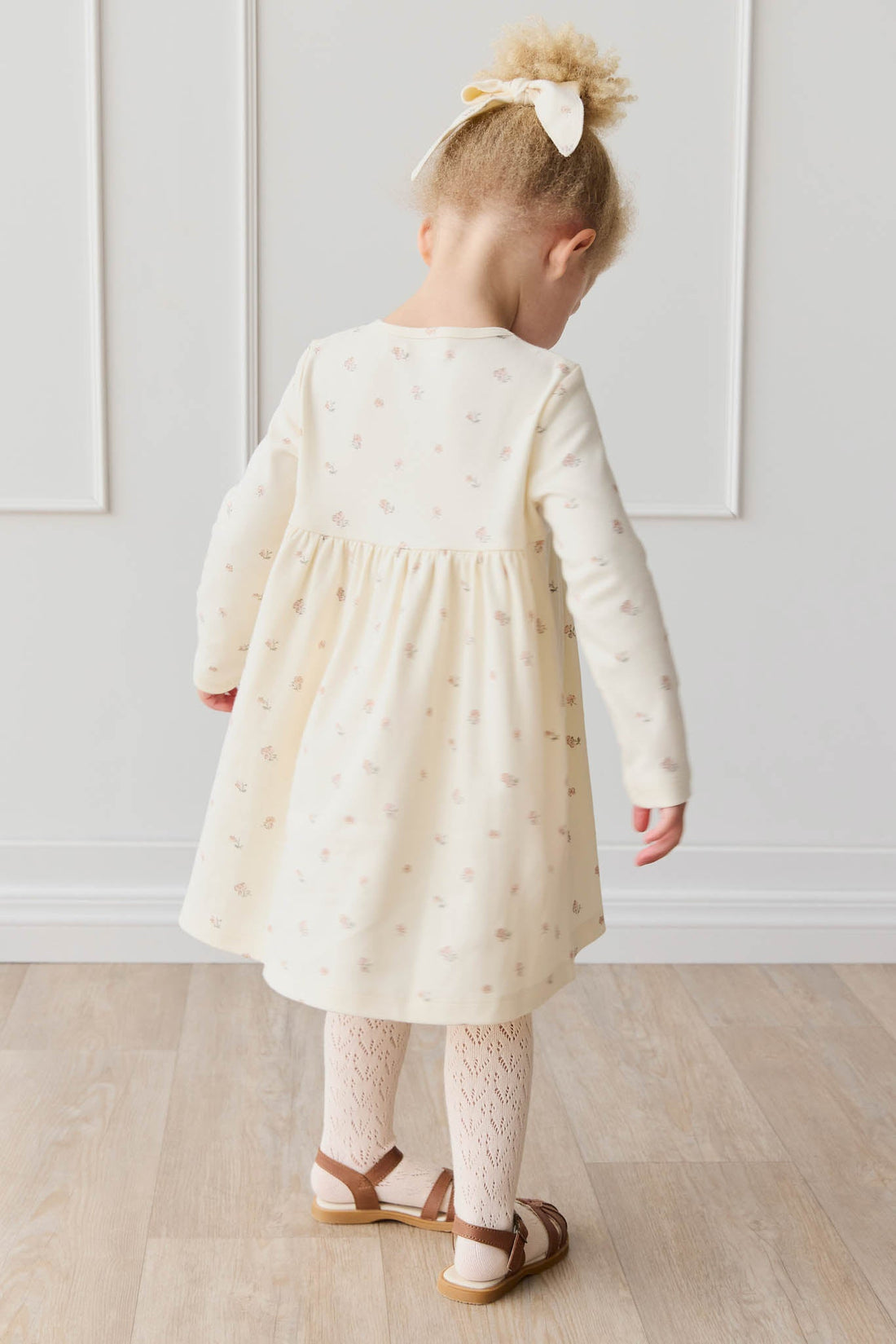 Organic Cotton Poppy Dress - Meredith Egret Childrens Dress from Jamie Kay USA