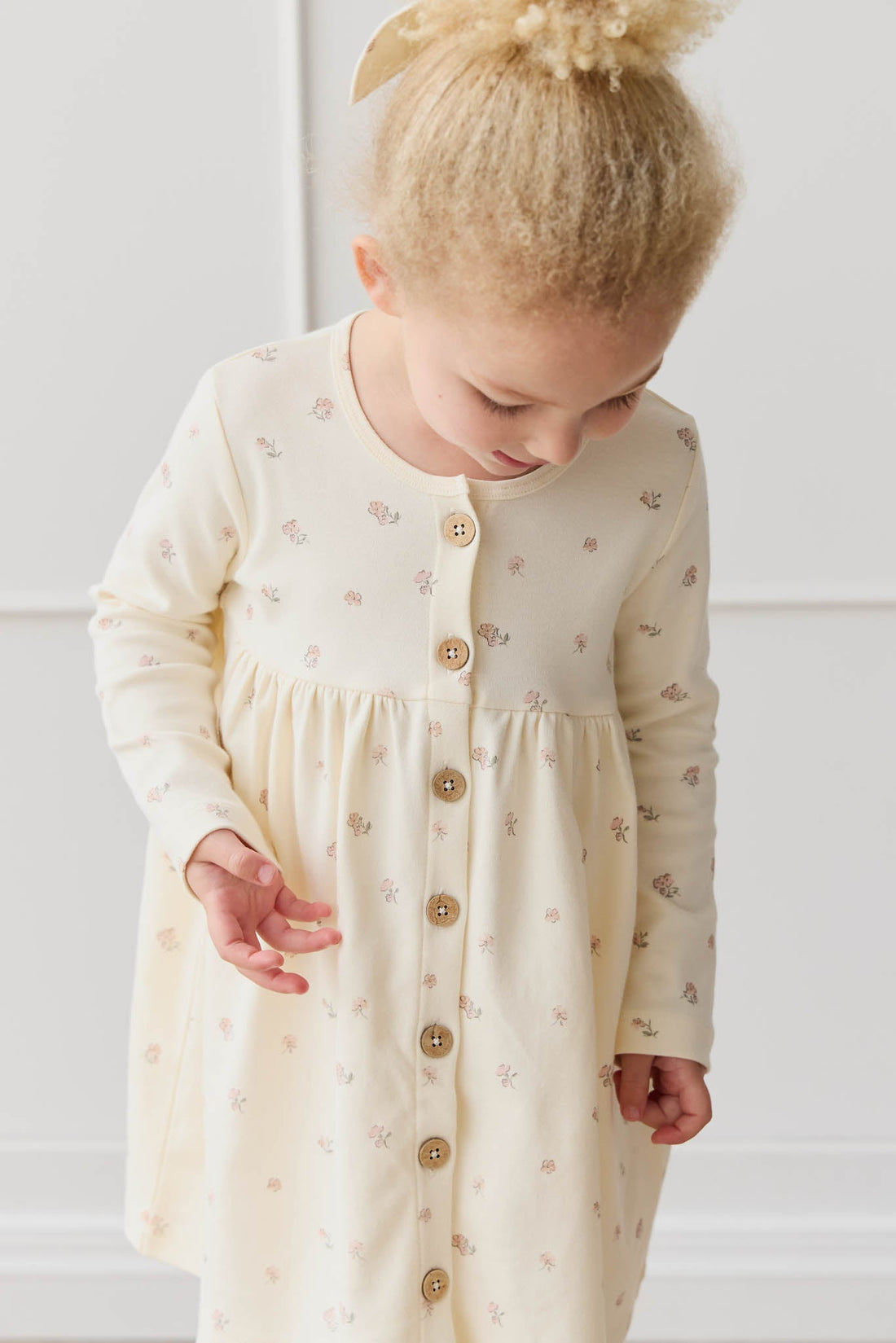 Organic Cotton Poppy Dress - Meredith Egret Childrens Dress from Jamie Kay USA