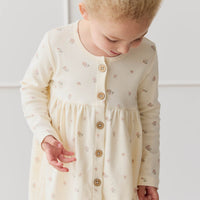 Organic Cotton Poppy Dress - Meredith Egret Childrens Dress from Jamie Kay USA