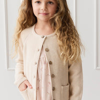 Aude Cardigan - Light Oatmeal Marle Childrens Cardigan from Jamie Kay USA