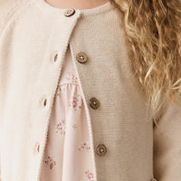 Aude Cardigan - Light Oatmeal Marle Childrens Cardigan from Jamie Kay USA