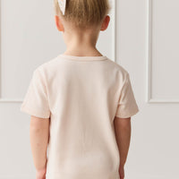 Pima Cotton Aude Oversized Tee - Ballet Pink Posie Childrens Top from Jamie Kay USA