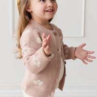 Harper Cardigan - Frankie Knit Rose Childrens Cardigan from Jamie Kay USA