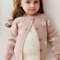 Harper Cardigan - Frankie Knit Rose Childrens Cardigan from Jamie Kay USA