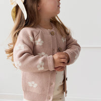 Harper Cardigan - Frankie Knit Rose Childrens Cardigan from Jamie Kay USA