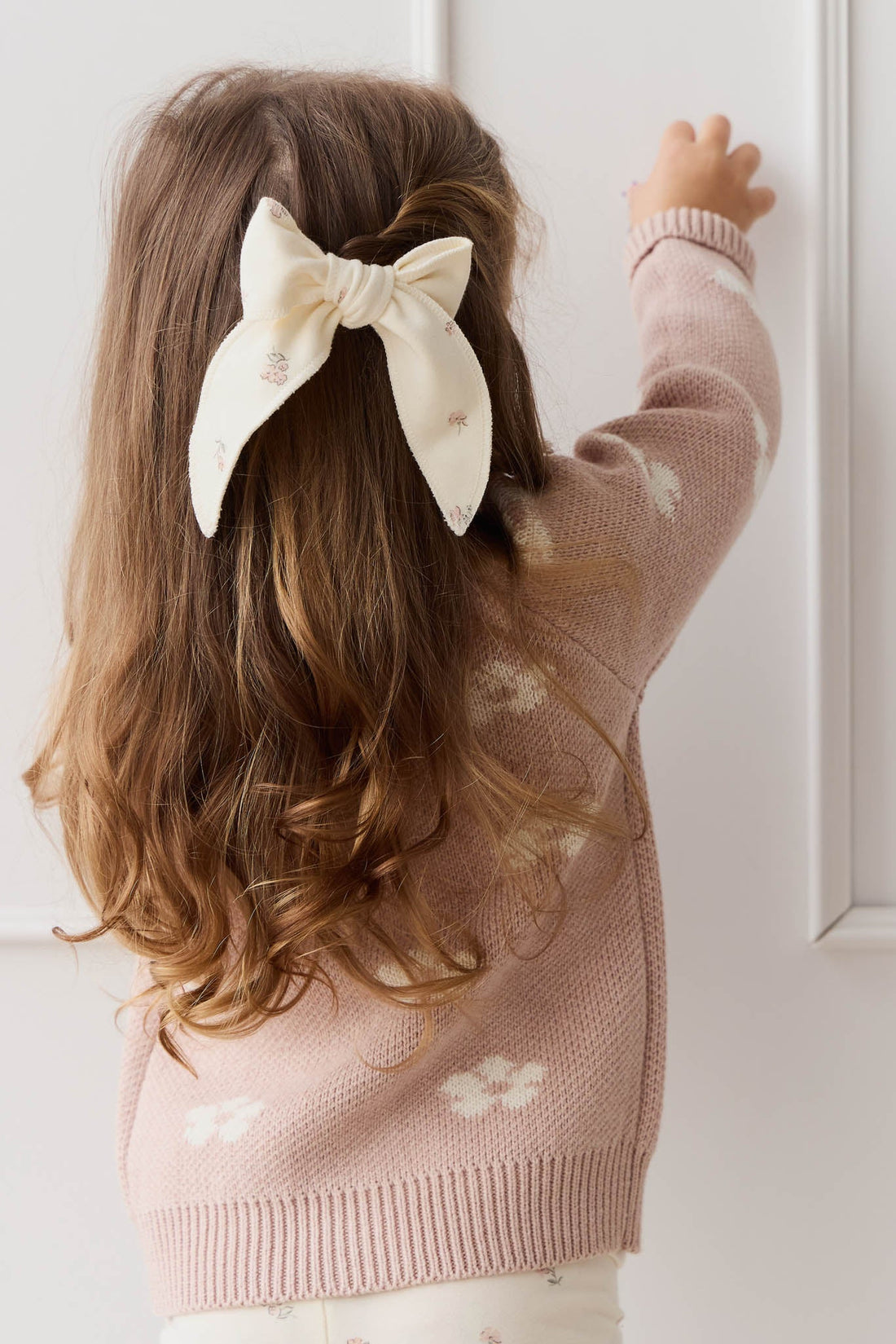 Organic Cotton Bow - Meredith Egret Childrens Bow from Jamie Kay USA