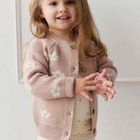 Harper Cardigan - Frankie Knit Rose Childrens Cardigan from Jamie Kay USA