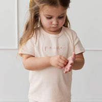 Pima Cotton Aude Oversized Tee - Ballet Pink Posie Childrens Top from Jamie Kay USA