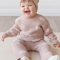 OG Morgan Knit Pant - Frankie Knit Rose Childrens Pant from Jamie Kay USA